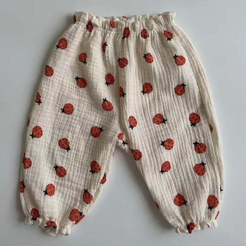 Organic Cotton Baby Pants Newborn Toddlers Autumn Spring Summer Winter Cute Print Soft Muslin Clothes Pants Pantalons Capris